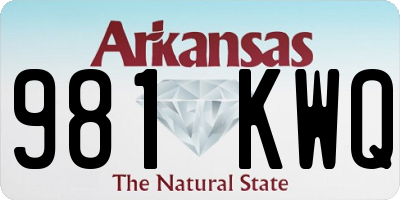 AR license plate 981KWQ