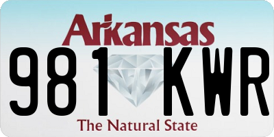 AR license plate 981KWR