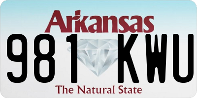 AR license plate 981KWU
