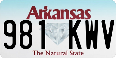 AR license plate 981KWV