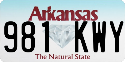 AR license plate 981KWY
