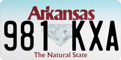 AR license plate 981KXA