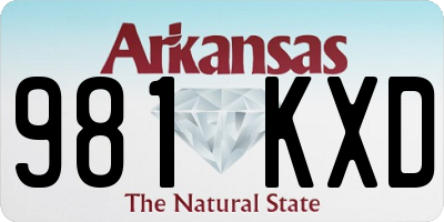 AR license plate 981KXD