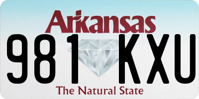 AR license plate 981KXU