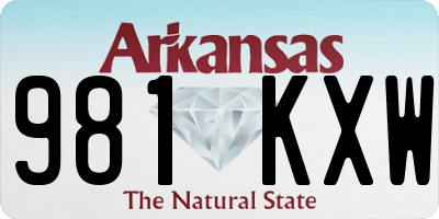 AR license plate 981KXW