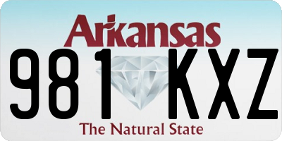 AR license plate 981KXZ