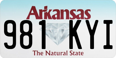 AR license plate 981KYI