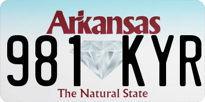 AR license plate 981KYR