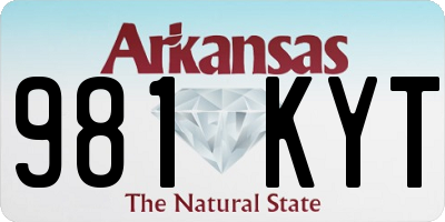 AR license plate 981KYT
