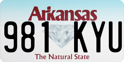 AR license plate 981KYU