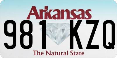 AR license plate 981KZQ