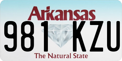 AR license plate 981KZU