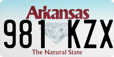 AR license plate 981KZX