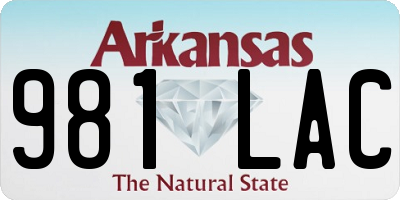 AR license plate 981LAC