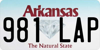 AR license plate 981LAP
