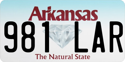 AR license plate 981LAR