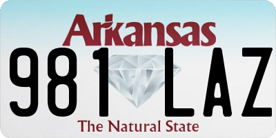 AR license plate 981LAZ