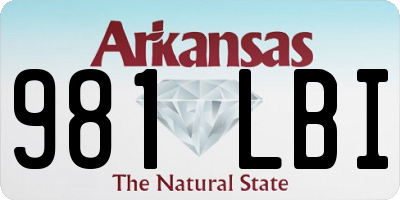 AR license plate 981LBI