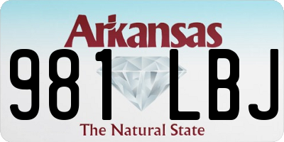 AR license plate 981LBJ