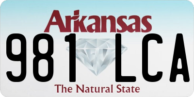 AR license plate 981LCA