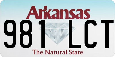 AR license plate 981LCT