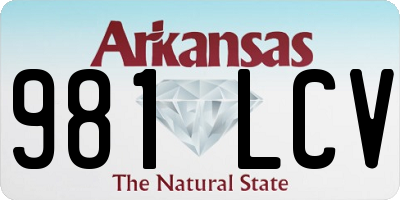 AR license plate 981LCV
