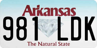 AR license plate 981LDK