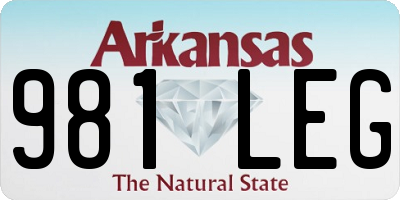 AR license plate 981LEG