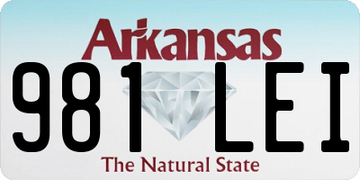 AR license plate 981LEI