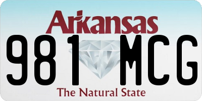 AR license plate 981MCG