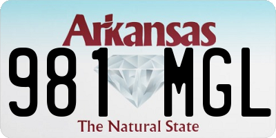 AR license plate 981MGL