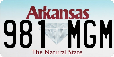 AR license plate 981MGM