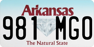 AR license plate 981MGO