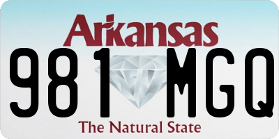 AR license plate 981MGQ