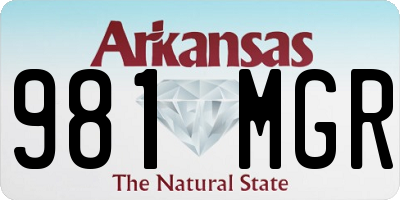 AR license plate 981MGR