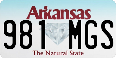 AR license plate 981MGS