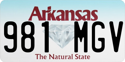 AR license plate 981MGV