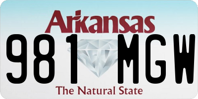 AR license plate 981MGW
