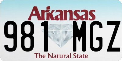 AR license plate 981MGZ