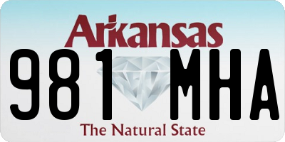 AR license plate 981MHA