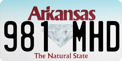 AR license plate 981MHD