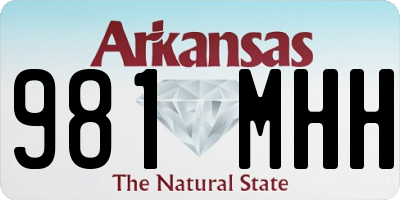 AR license plate 981MHH