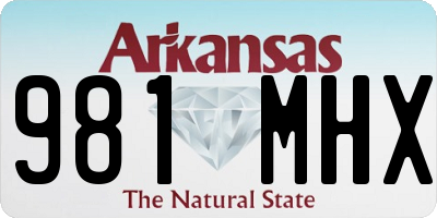 AR license plate 981MHX