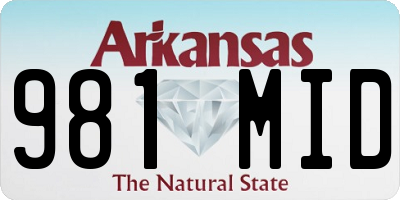 AR license plate 981MID