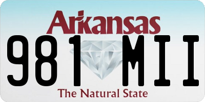 AR license plate 981MII
