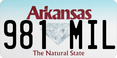 AR license plate 981MIL