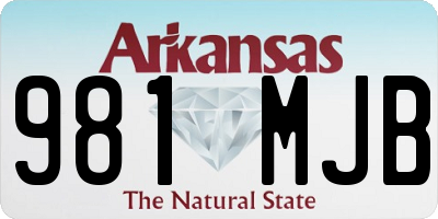 AR license plate 981MJB