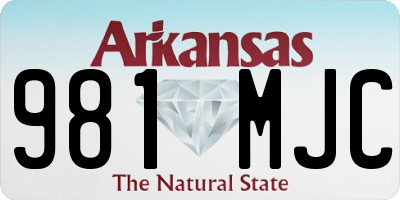 AR license plate 981MJC