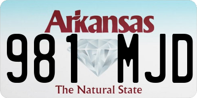 AR license plate 981MJD