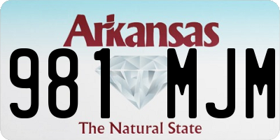 AR license plate 981MJM